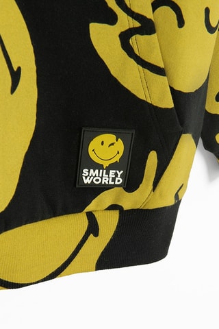 Felpa con cappuccio Smiley - Nero