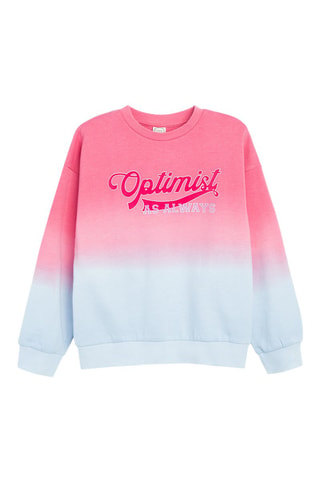 Felpa dip and dye - Rosa e celeste