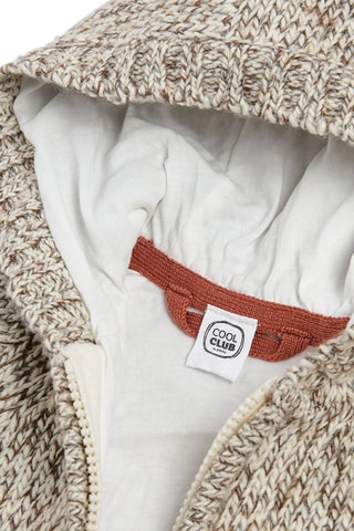 Cardigan con cappuccio - Beige melange