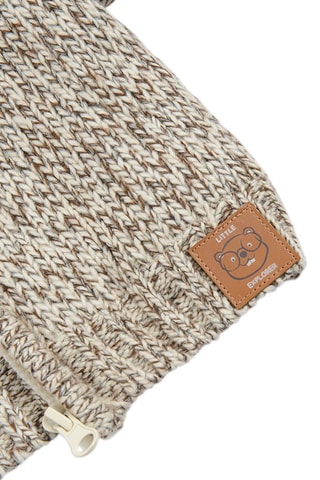 Cardigan con cappuccio - Beige melange