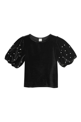 Blusa in velluto - Nero