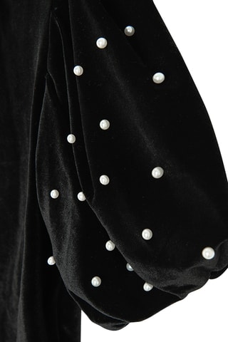 Blusa in velluto - Nero