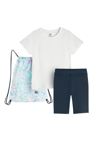 Set 3 pezzi - Bianco e navy
