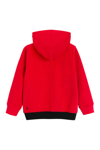 Felpa con cappuccio - Rosso e nero