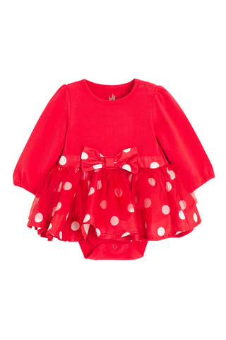 Berretto con orecchie e abito a body Minni Disney - Nero e rosso