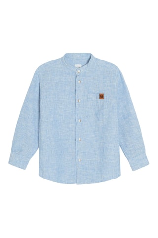 Camicia in lino - Azzurro melange