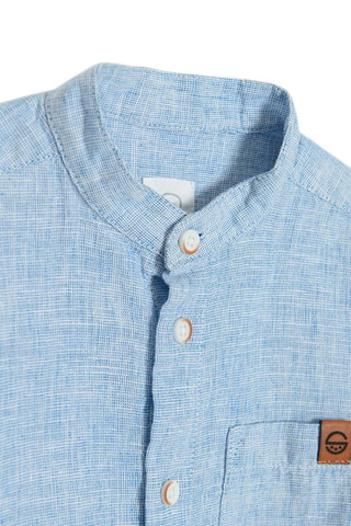 Camicia in lino - Azzurro melange