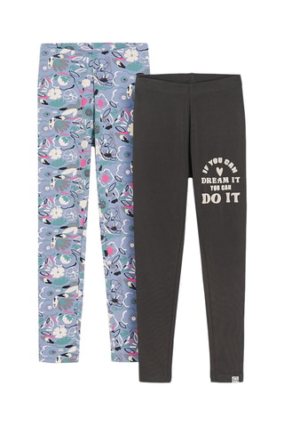 2 leggings - Antracite e indaco
