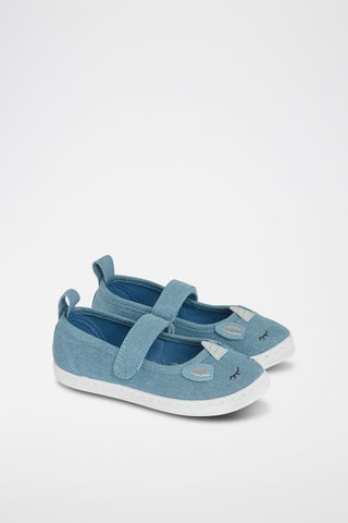 Scarpe baby in jeans con orecchie - Azzurro