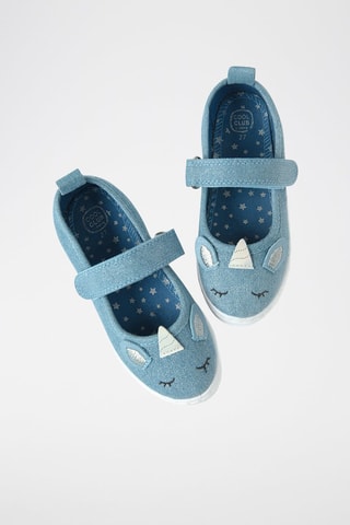 Scarpe baby in jeans con orecchie - Azzurro