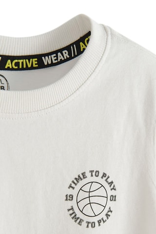 T-shirt e shorts - Ecrù e grigio chiaro