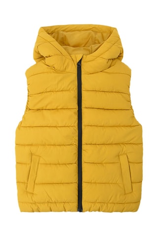 Piumino senza maniche con cappuccio - Giallo