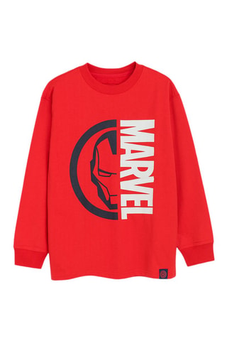 T-shirt Captain Marvel e Iron Man Avengers Marvel - Rosso