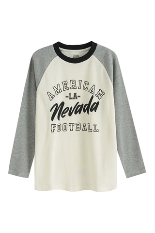 T-shirt - Ecrù e grigio chiaro melange