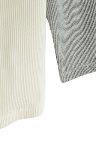 T-shirt - Ecrù e grigio chiaro melange