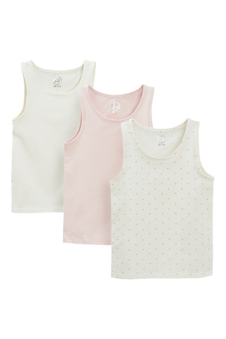 3 canotte - Bianco e rosa