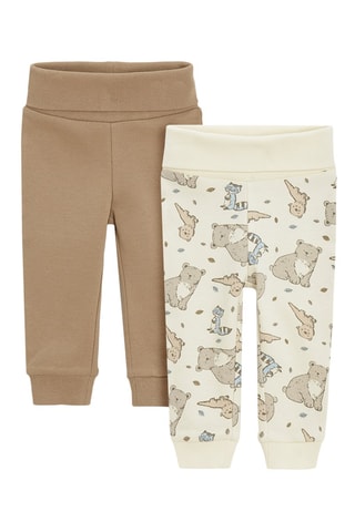 2 pantaloni sportivi - Ecrù e marrone