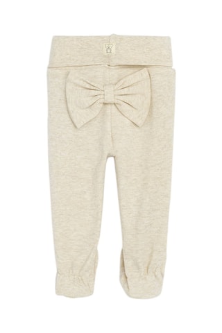 2 pantaloni in cotone bio - Beige melange e bianco