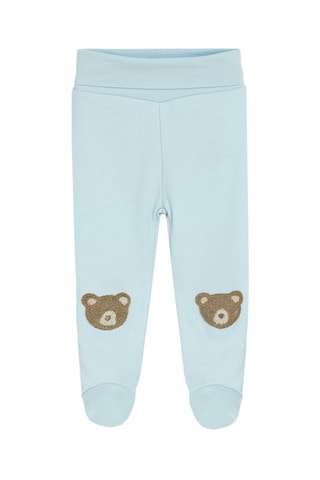 2 pantaloni in cotone bio - Bianco e celeste
