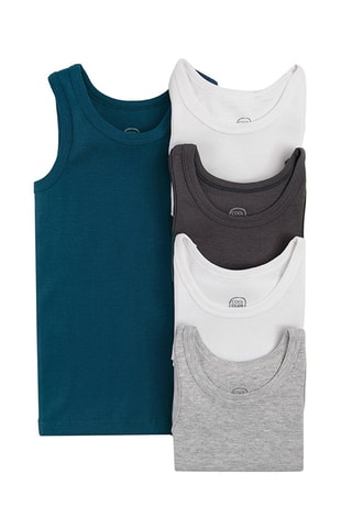 5 canotte - 
Bianco, grigio e verde
