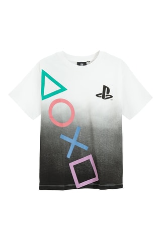 T-shirt dip and dye PlayStation - Bianco