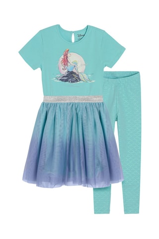Abito bimateriale e leggings Ariel La Sirenetta Disney - Turchese