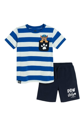 T-shirt e shorts Chase Paw Patrol - Blu elettrico e navy