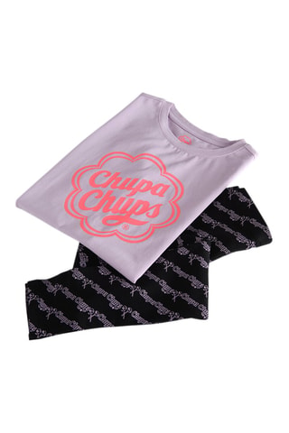 T-shirt e leggings - Malva e nero