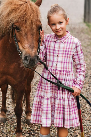 Abito a camicia - Ecrù e rosa
