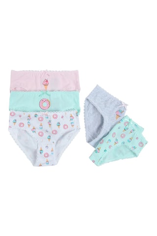 5 slip - Rosa, bianco e verde