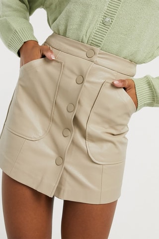 Minirok Hoge Taille - Beige