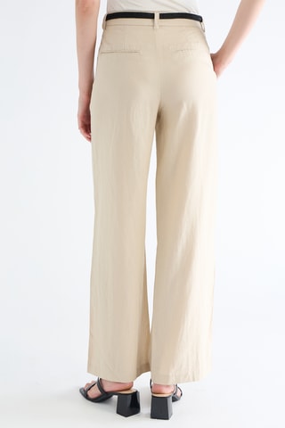 Linnen Broek Straight Fit - Beige