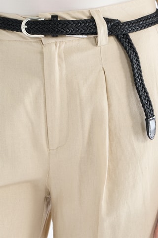 Linnen Broek Straight Fit - Beige