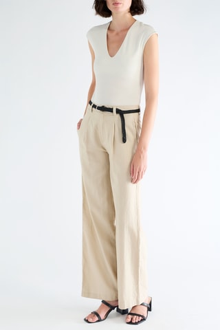 Linnen Broek Straight Fit - Beige