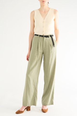 Linnen Broek Straight Fit - Groen