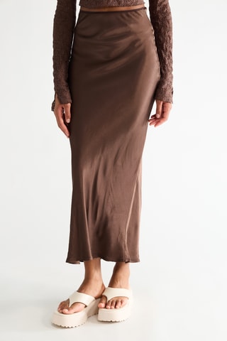 Lange Rok Hoge Taille - Bruin