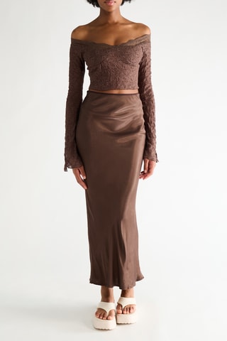 Lange Rok Hoge Taille - Bruin
