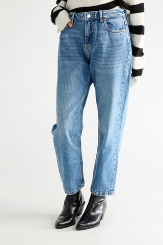 Jeans mom fit - Indigoblauw