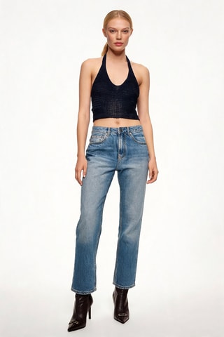 Crop Top - Marineblauw
