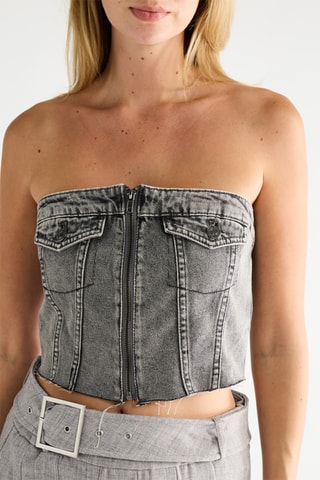 Bustier crop top - Zwart