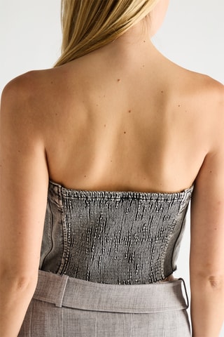 Bustier crop top - Zwart