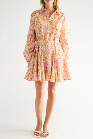 Blouse-jurk - Roze en Camel
