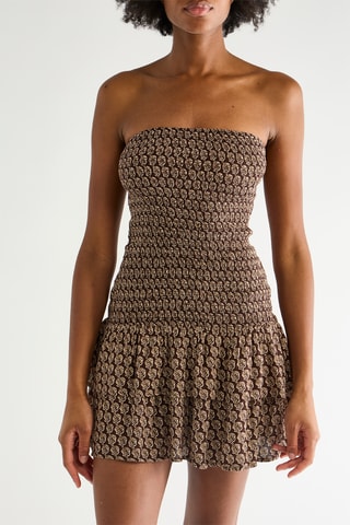 Strapless Jurk - Bruin