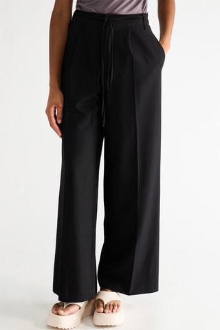 Broek Wide Legs Hoge Taille - Zwart