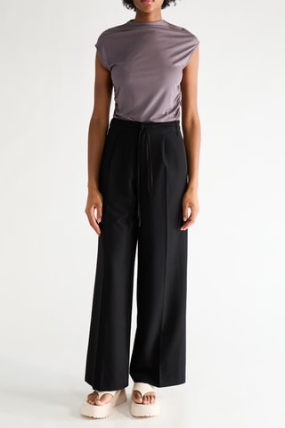 Broek Wide Legs Hoge Taille - Zwart