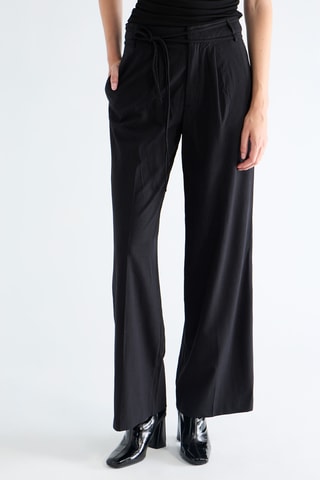 Broek Wide Legs Hoge Taille - Zwart