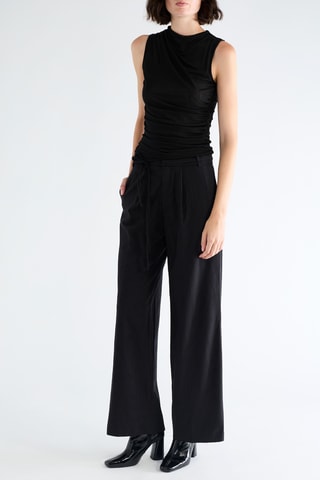 Broek Wide Legs Hoge Taille - Zwart
