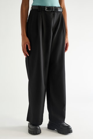 Broek Wide Legs Hoge Taille - Zwart