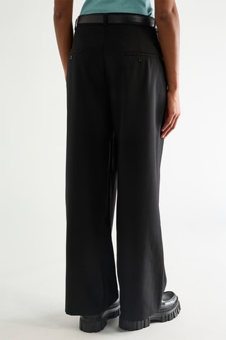 Broek Wide Legs Hoge Taille - Zwart