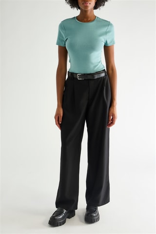 Broek Wide Legs Hoge Taille - Zwart